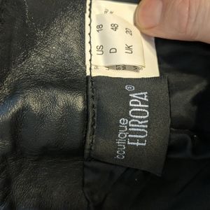 NWOT Europa Black Leather Pants